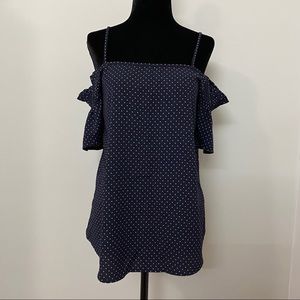 Jella C Clare Cold Shoulder Top with Poka Dot